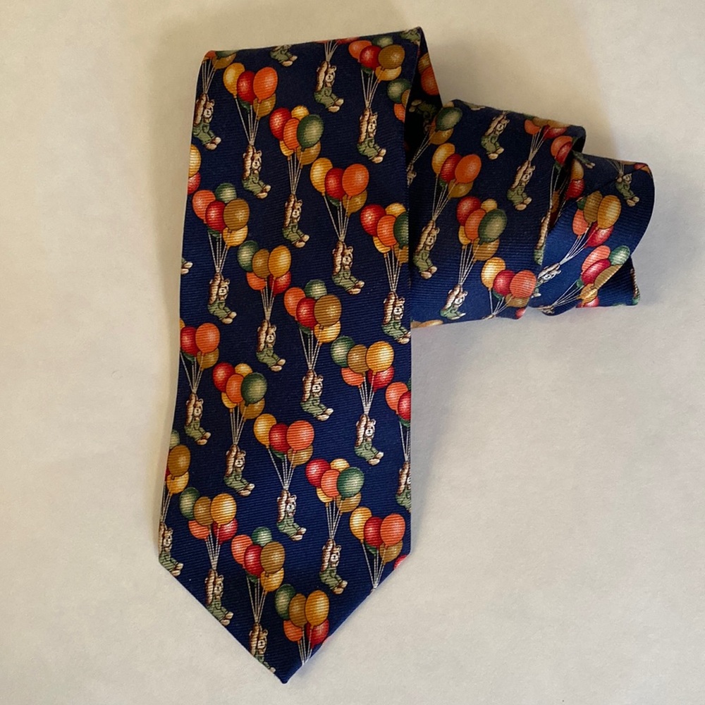 Paul Frederick Silk Handmade Bear & Ballon Necktie